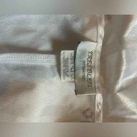 Tres Bleu Intimates white vintage floral striped slip dress nightgown medium - Picture 4 of 4